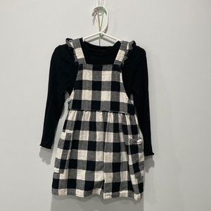Toddler jumper dress and long sleeve shirt